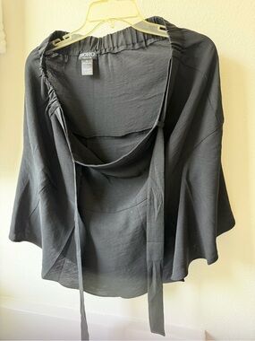 Soho Black Flowing Wrap Skirt with Long Ties